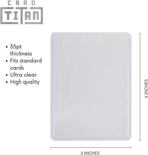 Vista 5 de CARD TITAN PRO - Cargadores superiores estándar de 3 x 4 pulgadas y fundas suaves de 35 puntos, calidad premium, ultra transparentes, cargadores