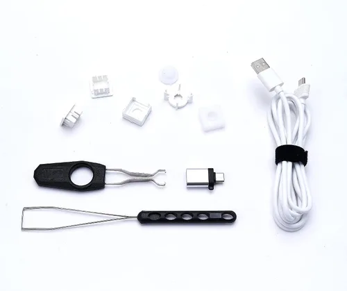 Vista 7 de KEYMECHER x Ganss HS75T 3 en 1 Bluetooth inalámbrico + 2.4G + cable tipo C, teclado mecánico retroiluminado RGB intercambiable en caliente