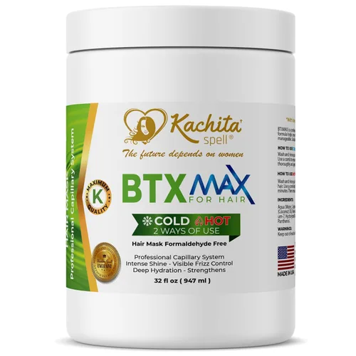Vista 10 de Kachita Spell BTXMAX - Mascarilla para el cabello acondicionador profundo para tratamiento seco, queratina y aceite de argán para hidratación