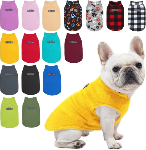 Vista 30 de BEAUTYZOO Chaleco de vellón para perros pequeños, de invierno y clima frío, con anillo en D, con anillo en D para correa, resistente al viento, rojo