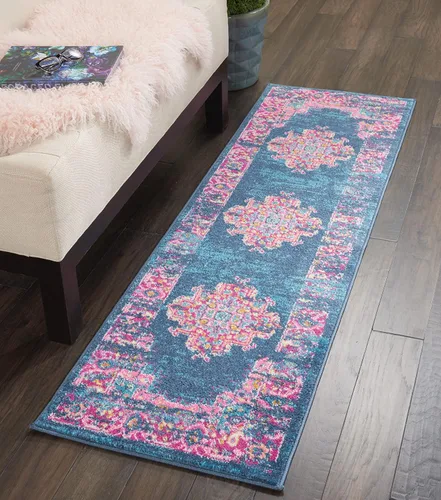Vista 21 de Nourison Passion Alfombra marfil/negro, de 2 pies 2 pulgadas x 10 pies, fácil de limpiar, no desprende pelo, para habitación, sala, comedor, cocina