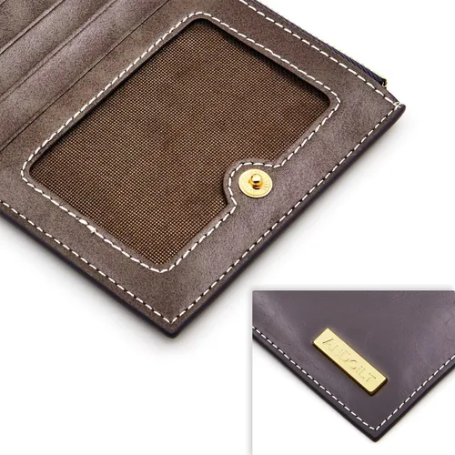 Vista 5 de ANDOILT - Cartera de cuero genuino para mujer con bloqueo RFID para tarjeta de crédito con cremallera