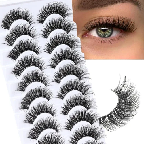 Vista 10 de Veleasha Manga Lashes Anime Pestañas postizas Tiras de pestañas puntiagudas