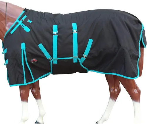 Vista 30 de HILASON Manta de Caballo de Poly Impermeable de Invierno 1200D con Envolvente de Vientre Mantas de Exterior para Caballos Vino