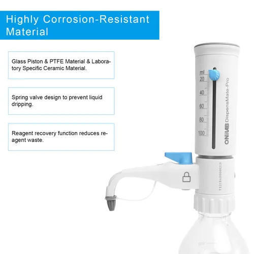 Vista 3 de ONiLAB Dispensador de tapa de botella con botella de almacenamiento de medios redonda de 1 L (0.5-5 ml)