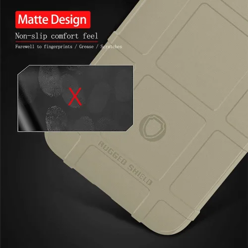 Vista 7 de Funda protectora táctica para iPhone 11 (serie Rugged Shield), TPU gruesa y sólida, funda protectora táctica para iPhone 11 (6.1 pulgadas), arcilla