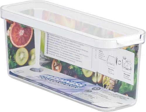 Vista 5 de CARE + PROTECT Contenedor de alimentos inteligente, perfectamente apilable, organizador de nevera, protege los alimentos de la humedad, mantiene