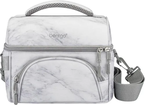 Vista 9 de Bentgo® Bolsa de almuerzo Deluxe - Lonchera duradera y aislada con bolsillo exterior con cremallera, bolsillo interior de malla, correas acolchadas