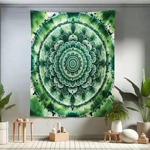 Vista 154 de Ambesonne Tapiz de hongos, atmósfera psicodélica, escena astral estrellada con motivos orientales trippy, decoración de tela para colgar en la pared