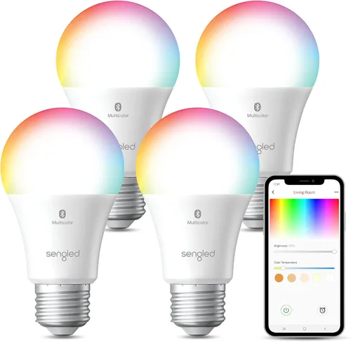 Vista 10 de Sengled Bombilla Alexa equivalente a 100 vatios con malla Bluetooth que cambia de color, bombillas inteligentes que funcionan solo con Alexa