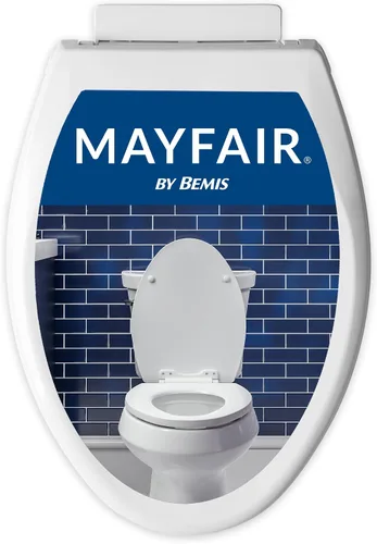Vista 11 de Mayfair Preston - Asiento de inodoro con bisagra simple fácil de limpiar, moderno asiento de inodoro de plástico de cierre lento, fabricado