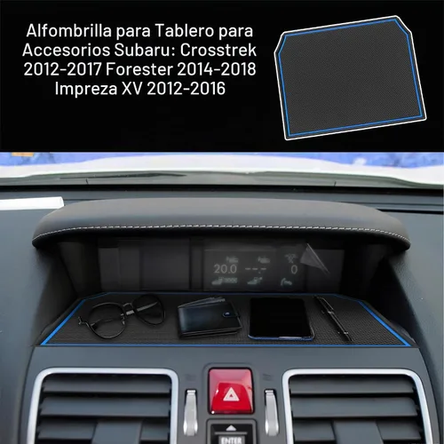 Vista 5 de Alfombrilla de salpicadero para Subaru Impreza XV 2012-2016, Crosstrek 2012-2017, Forester 2014-2018, cubierta interior antideslizante