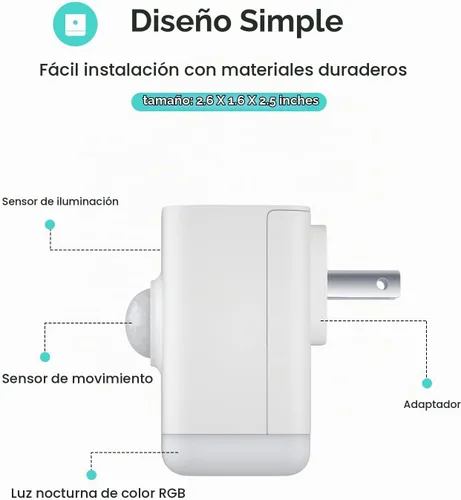 Vista 2 de THIRDREALITY Luz nocturna multifunción, repetidor Zigbee, 3 en 1 combina un sensor de movimiento, un sensor de iluminación y luz nocturna