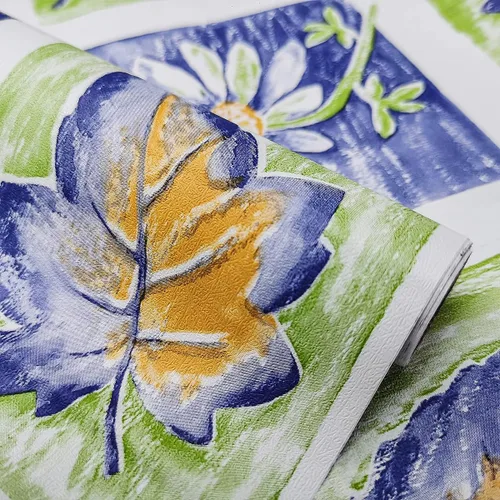 Vista 7 de 8083 - Papel tapiz de hojas florales para despegar y pegar, 17.7 pulgadas x 9.8 pies, mosaico, enrejado, margarita, flores, papel de contacto