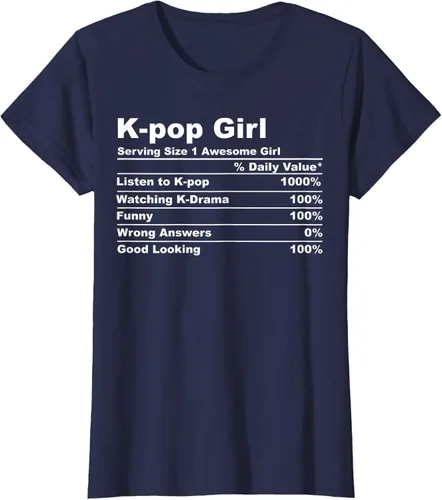 Vista 26 de Camiseta de regalo Kpop Kdrama para mujer K-pop Girl, Negro, S