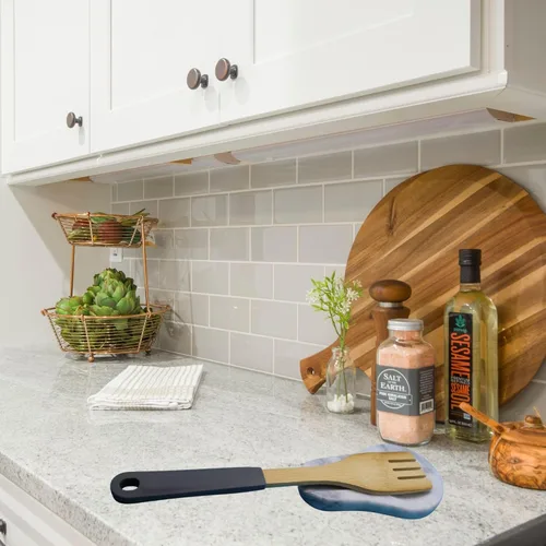 Vista 7 de Soporte para cucharas de mármol, resistente al calor, soporte para cuchara para estufa, soporte para utensilios de cocina para cuchara, cucharón