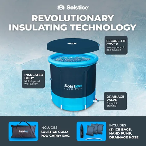 Vista 3 de Solstice Cold Pod - Bañera de hielo de 84.5 galones con tapa grande y bolsa de transporte Vaina fría