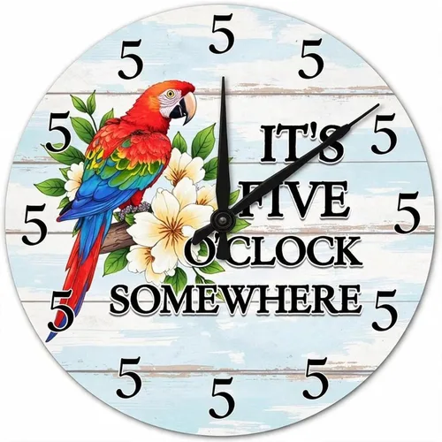 Vista 31 de Farmhouse Silent Wooden Wall Clock Non-Ticking Battery Operated 10" Retro Rustic Arabic Numerals Colorful Decorative Small Wall Clocks for Living