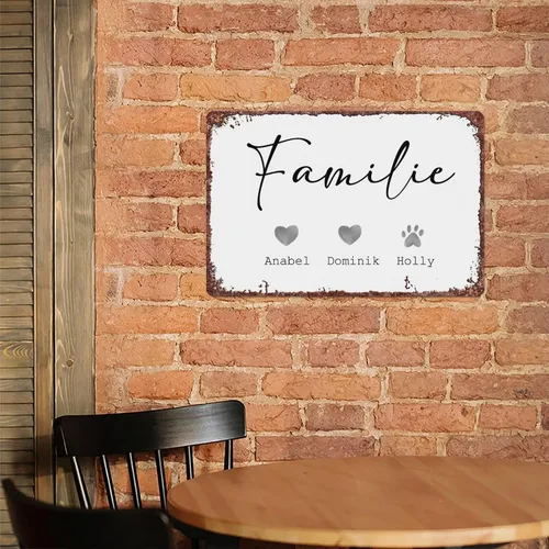 Vista 6 de SXUZUSF Family Idea Family Picture Poster Retro Tin Metal Sign For Home Room Hallway Bathroom Office Wall Decoration Size Is 12x8 Inch