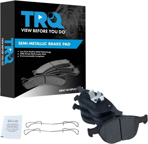 Vista 82 de TRQ Pastillas de freno delanteras semi metálicas compatibles con Ford Expedition 2018-2021 F-150 2018-2020 Lincoln Navigator 2018-2022