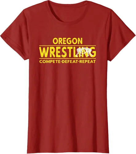 Vista 74 de Oregon Wrestling - Camiseta para competir, derrota, repetir