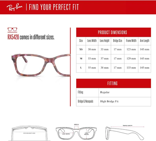 Vista 4 de Ray-Ban RX5428 - Lentes cuadrados para hombre y mujer + paquete con kit de gafas de diseñador iWear