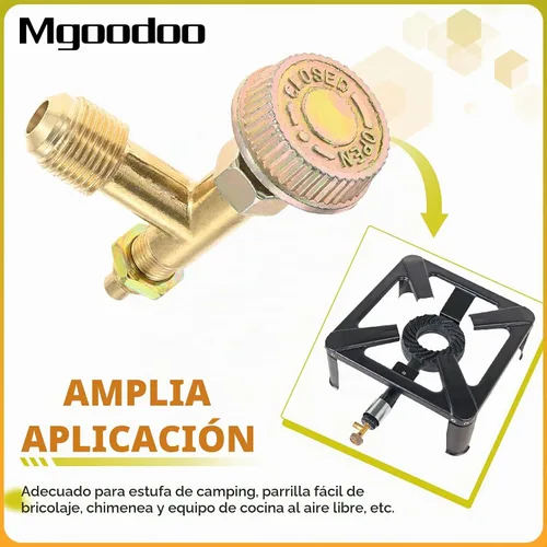 Vista 7 de Kit de Válvula de Control de Aguja de 3/8" Macho Giratorio con Rosca de Propano para Estufa de Cocina, Boquilla de Chorro de Propano de 0.047