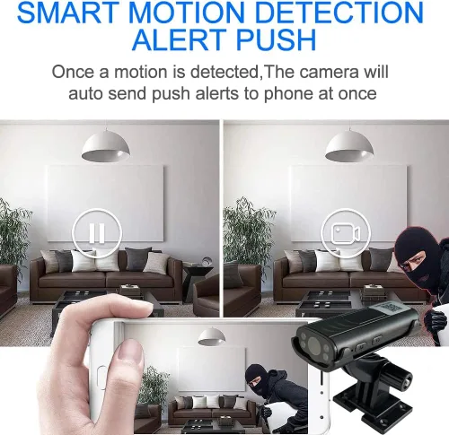 Vista 6 de HUOMU - Cámaras de seguridad ocultas, mini cámara espía de visión remota con Wi-Fi, inalámbrica, 1080P HD, para interiores y exteriores, grabadora