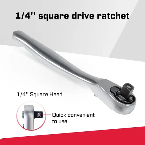 Vista 5 de GEINXURN Juego de 4 Mini Llaves de Trinquete y Soporte para Brocas, Llave de Mango de Trinquete de Accionamiento de 1/4", Llave de Vaso Reversible