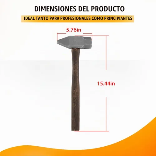 Vista 6 de Martillo de forja hecho a mano de 4 libras para herrador, fabricante de cuchillos, herramienta de forja de herrero