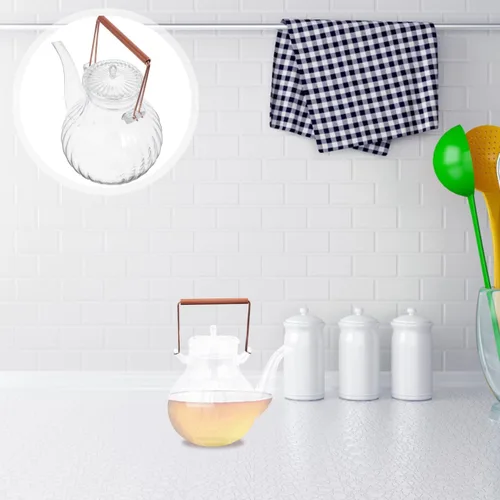 Vista 8 de Estilo retro resistente al calor Hervidor de té de vidrio 27.1 fl oz estufa hervidor de cobre mango para cocinar té