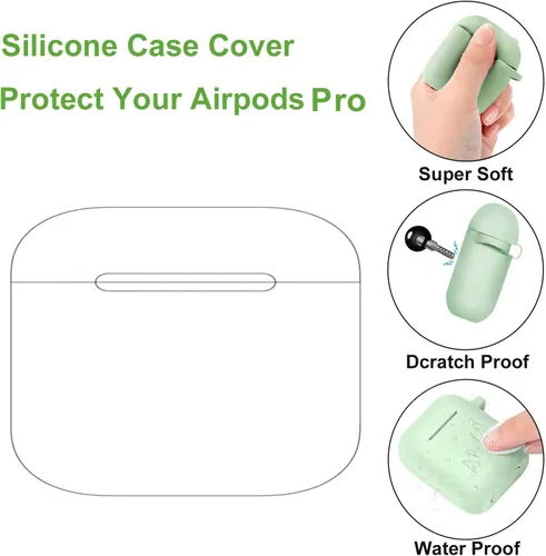 Vista 2 de Linda funda para Airpods 3rd 2021, silicona rana oso panda divertido animal suave cubierta de goma con llavero antipérdida (rana)