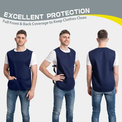 Vista 2 de ROTANET Delantal de zapatero con 2 bolsillos profundos, unisex, impermeable, para pintura, limpieza, artista, para mujeres, hombres, adultos