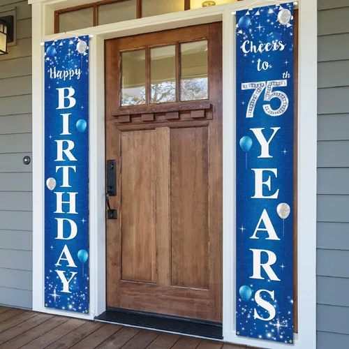 Vista 21 de Cartel de feliz cumpleaños número 10 para puerta – Suministros de decoración de fiesta de cumpleaños de "Saludos a 10 años" para hombres y mujeres