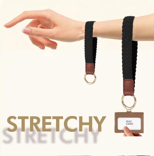 Vista 5 de WEESMILE - Llavero de muñeca elástico, bonitos llaveros de muñeca para mujer Car Keychain for Keys, Elastic Wrist Strap, Breathable Woven