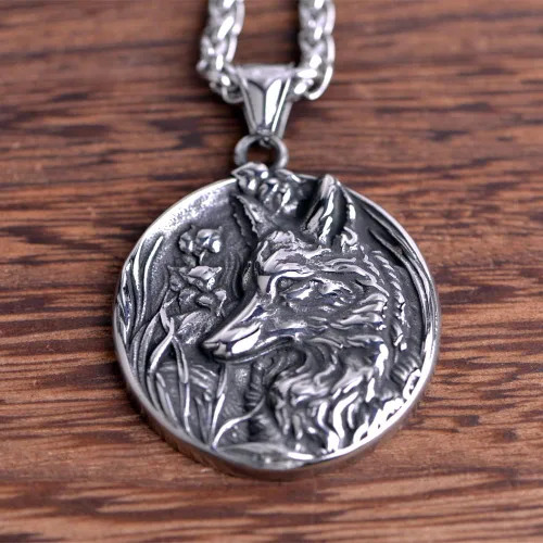 Vista 4 de Collar vikingo nórdico para hombre, brújula vegvisir, collar original de talismán, 1 ud