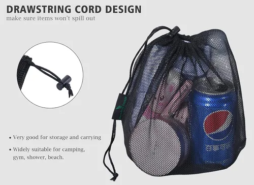 Vista 2 de iBasingo 510pcs bolsa de malla de nylon bolsa de cosas saco de golf olla al aire libre BVP01, XL-5 piezas, Cordón