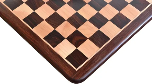 Vista 2 de CHESSBAZAAR Juego de mesa de ajedrez de 21", tablero de ajedrez de madera solo en palisandro indio - cuadrado de 2.165 in