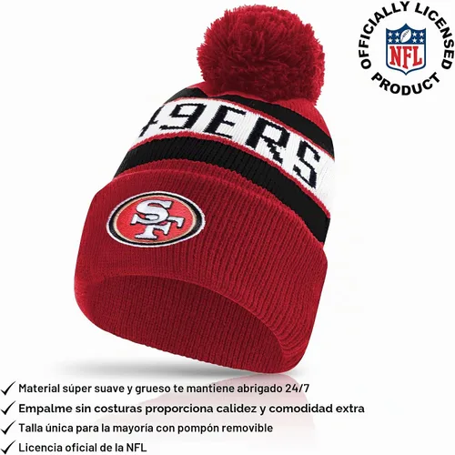 Vista 2 de Ultra Game Adults NFL Official Super Soft Winter Beanie Knit Hat With Warm Touch Screen Gloves Color del equipo 1