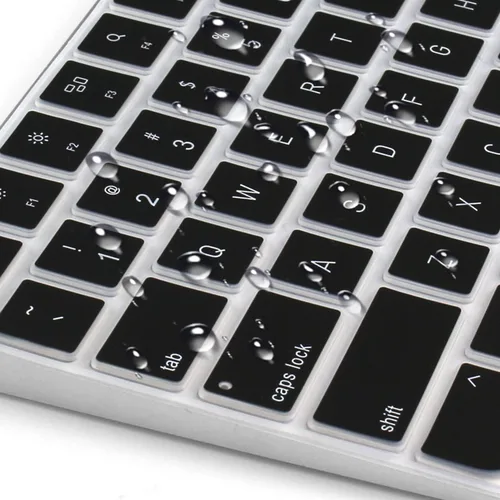 Vista 6 de ProElife Funda de teclado de silicona ultra fina para teclado mágico 2023 Negro, diseño sin interferencias para llave de identificación, a prueba