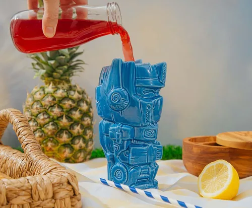 Vista 5 de Geeki Tikis Transformers Optimus Prime - Taza de cerámica de 18 onzas, color azul, talla única