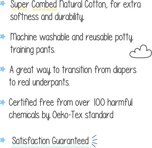 Vista 4 de LAMAZE Pantalones de entrenamiento de algodón natural superpeinados para bebés paquete de 4