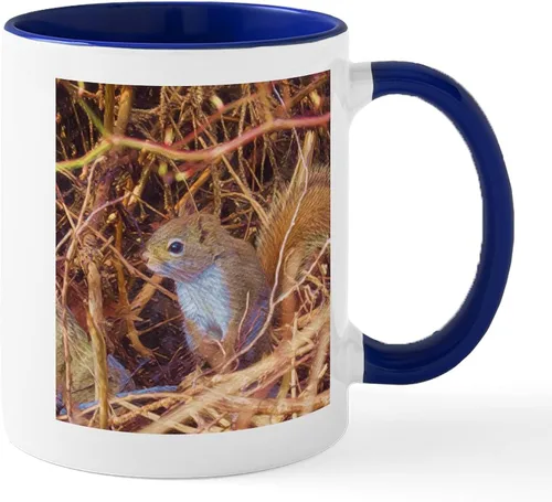 Vista 50 de CafePress Taza navideña de ardilla de 11 oz (11.0 fl oz) taza de café de cerámica