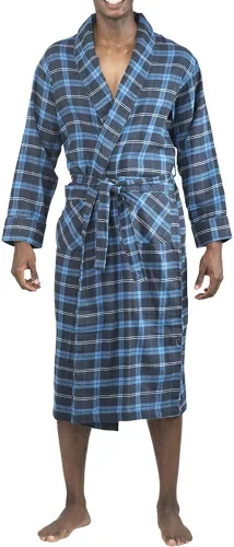 Vista 12 de NORTY Bata de baño suave de algodón cepillado para hombre, bata con cuello de chal, perfecta para baño, spa, dormitorio y más