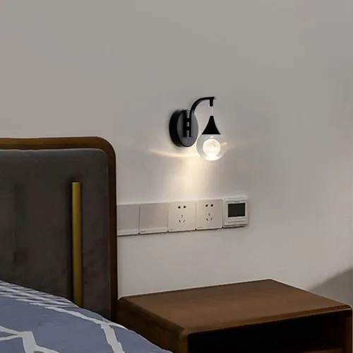 Vista 4 de Sedelan Apliques de Pared de Cristal Luna, Iluminación LED Moderna de Pared, 5W Luz de Pared Regulable para Dormitorio Cabecera Baño Sala de Estar