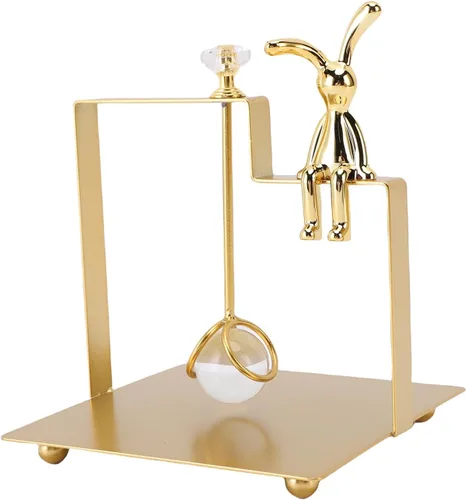 Vista 6 de Napkin Holder for Table, European Style Iron Art Sitting Towel Dissiner for Home Kitchen Kitchen Decor Farm Restoration (Gold)