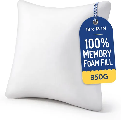 Vista 22 de AM AEROMAX 12x32 Memory Foam Throw Pillow Insert, Rectangular Lumbar, White Long accent shape decorates bed/sofa/couch full pillow-cover look