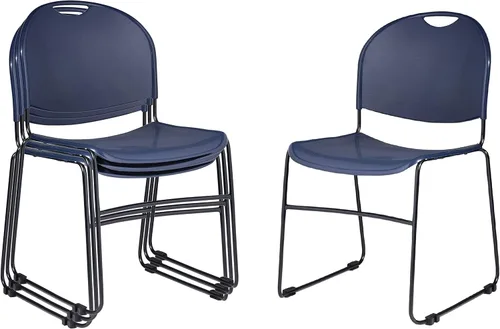 Vista 4 de OEF Furnishings OEF850-CL/2 Ultra Compact Commercial Stack Chair (Simple Black, 2-Pack)