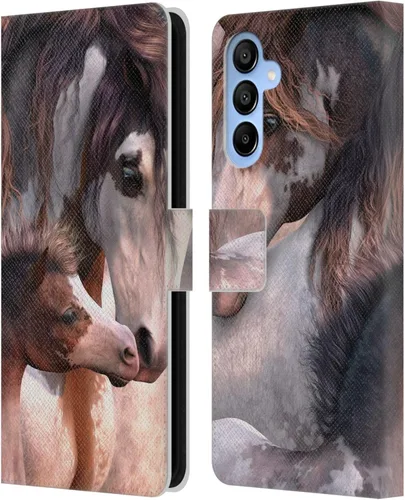 Vista 97 de Head Case Designs Officially Licensed Laurie Prindle A Morgan Christmas Western Stallion Leather Wallet Case Compatible with Samsung Galaxy A07 4G