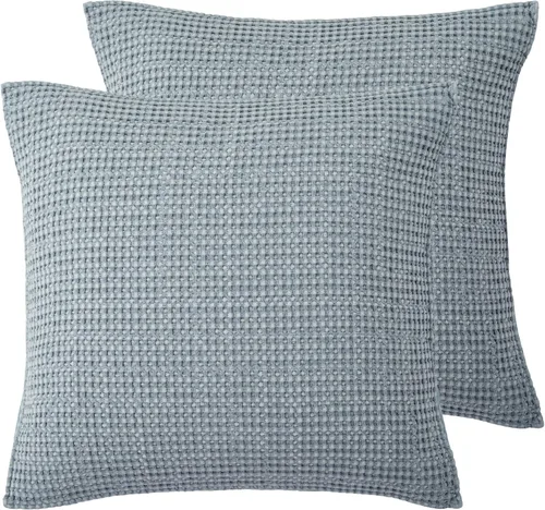 Vista 6 de Levtex Home - Mills Waffle - Juego de fundas de almohada Euro (Set de dos) - Spa - Tamaño de funda (66x66 cm), sin inserto